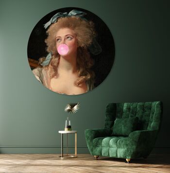 Cercle Mural - Bubble Gum Madame - Qualité Dibond Premium 2