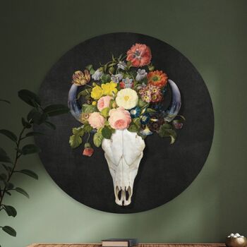 Cercle mural - Fleurs de crâne - Qualité Dibond Premium 1