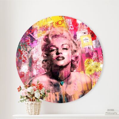 Cercle mural - Marilyn Monroe - Qualité Dibond Premium