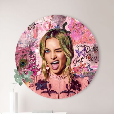 Cercle mural - Margot Robbie - Qualité Dibond Premium