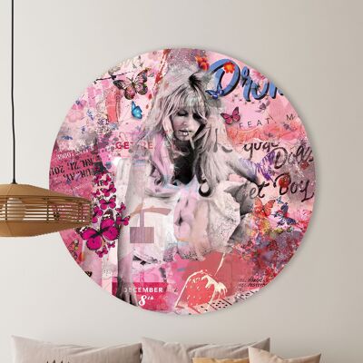 Cercle mural - Brigitte Bardot ll - Qualité Dibond Premium
