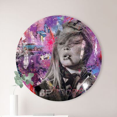 Cerchio da parete - Brigitte Bardot - Qualità Premium Dibond