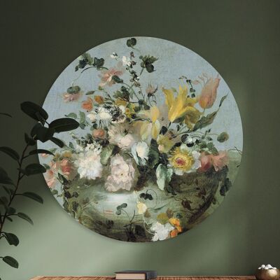 Cerchio da parete - Natura morta con fiori - Qualità Premium Dibond