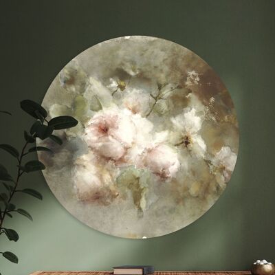 Cercle Mural - Nature Morte Roses - Qualité Dibond Premium