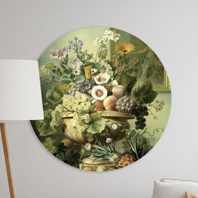 Wandkreis – Blumen & Früchte – Premium-Dibond-Qualität