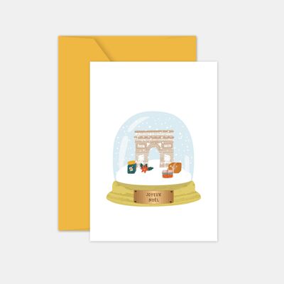 Carta con globo di neve dell'Arco di Trionfo