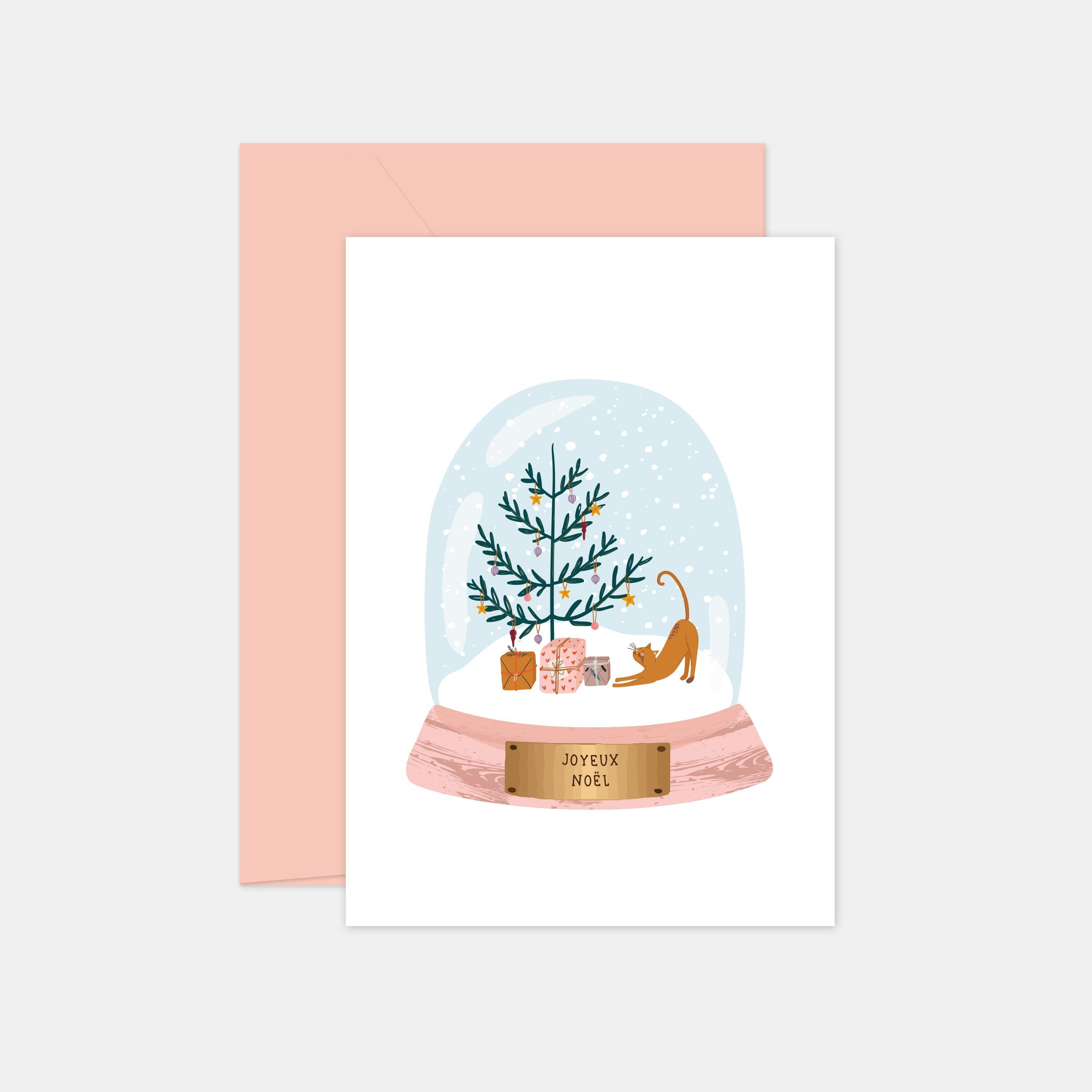 Carta del globo di neve del gatto