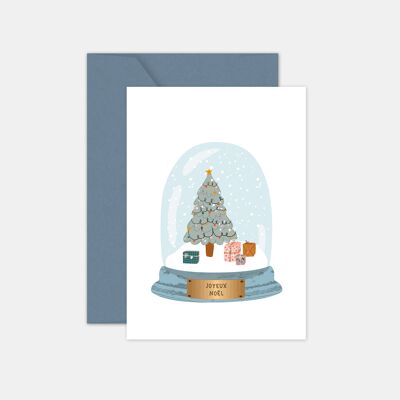 Carta del globo di neve dell'albero di Natale