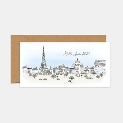 Carte de voeux paris aquarelle - Studio 48