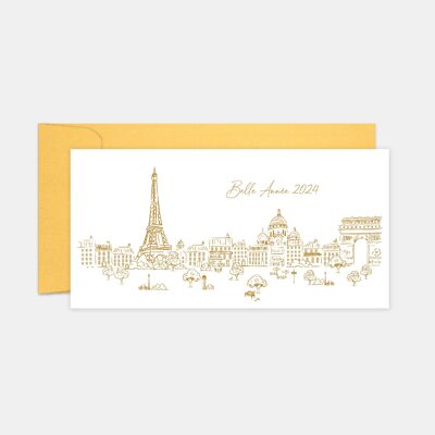 Tarjeta de felicitación de oro de París