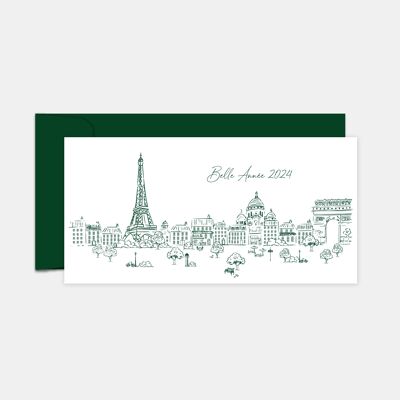 Biglietto d'auguri con cactus verde di Parigi