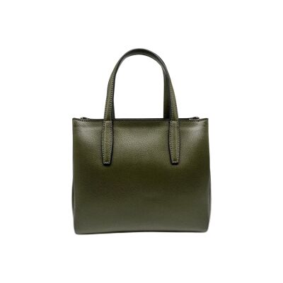 SAFIANO ENRICA GREEN LEATHER HANDBAG