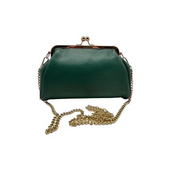 SAC BANDOULIERE CUIR GRAINE ANNE VERT 3