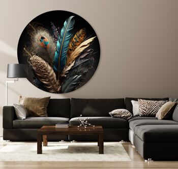 Cercle Mural - Plumes Exotiques - Qualité Dibond Premium 2