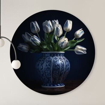 Cercle mural - Tulipes dans un vase ll - Qualité Dibond Premium 1