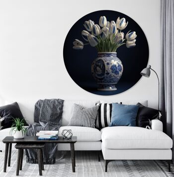 Cercle mural - Tulipes dans un vase l - Qualité Dibond Premium 2