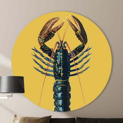 Wandkreis – Lobster Life Gelb – Premium-Dibond-Qualität