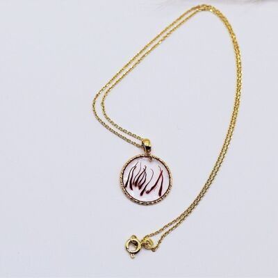 Gold plated round diamond necklace