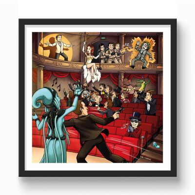 10 películas para encontrar - Póster 30 x 30 cm - Teatro | ¡10 películas de culto están representadas en este cartel!