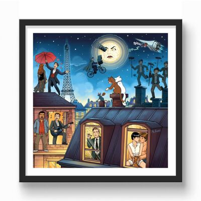 10 Filme zu finden - Poster 30 x 30 cm - Dächer | 10 Kultfilme sind in diesem Poster vertreten!