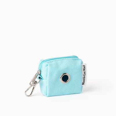 Sky Blue Cotton Canvas Double Roll Dog Poo Bag Holder