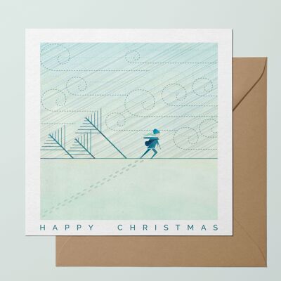 Winter Wanderer Happy Christmas Greetings Card
