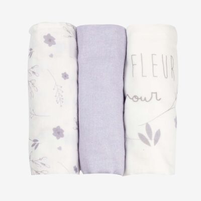3 diapers 70*70 - lavender