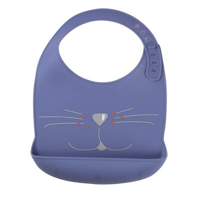 Silicone cat bib - navy