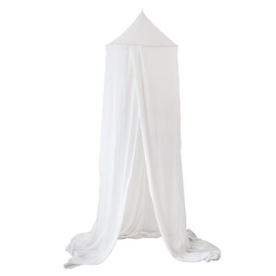 Beige bed canopy