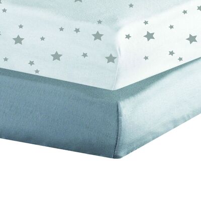 Fitted sheet set stars+gray