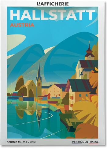 Affiche illustration Autriche - Hallstatt 2