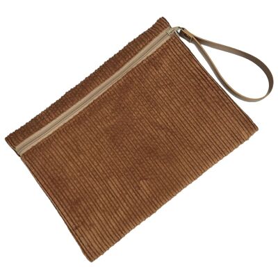 Pouch L, “Velvet” camel