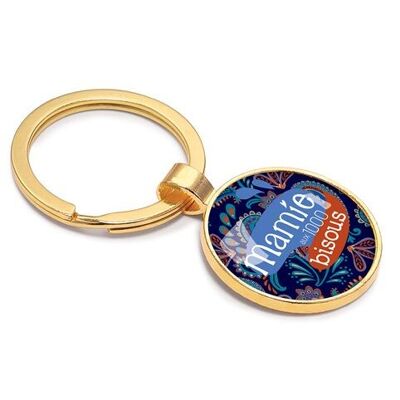 Gold Grandma message key ring - Cashmere