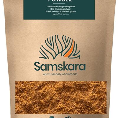 Polvere di guaranà BIO | Biologico | Samskara | Aumenta l'energia e la concentrazione | Alternativa al caffè | (100 g x 1 confezione) | Origine Brasile | Per tè/frullati e bevande rinfrescanti