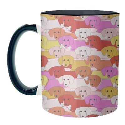MUGS, LONG DOGS PATTERN PINK EDITION BY ANIA WIECLAW