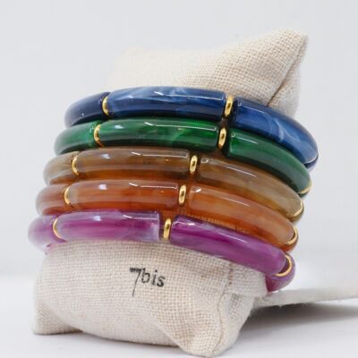 Kit of 5 Gold Steel Bracelets Multicolor Christmas Promotion