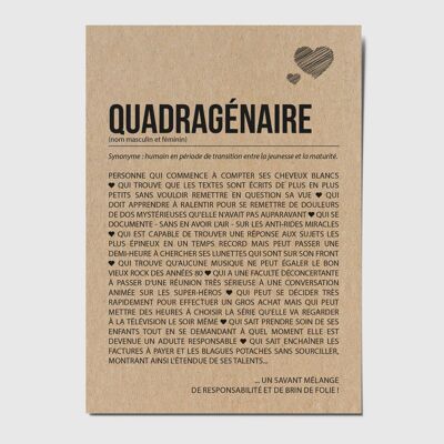 Quadragenarian definition card