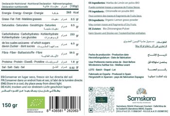 Poudre de citronnelle BIO | Biologique | Samskara | Calme et Arôme | (150g x 1) | Origine Sri Lanka | Idéal pour les thés 2