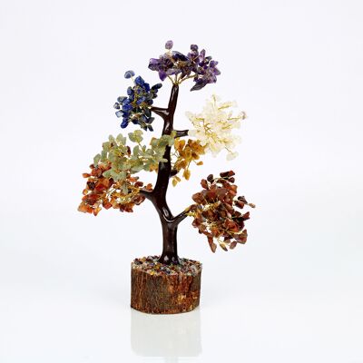 7 Chakra Crystal Tree - 300 Beads & Wood Base