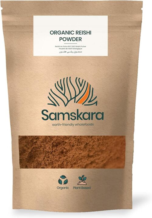 Reishi en polvo | Orgánica BIO | Usar para preparacion de té, café, sopa, o postres | Samskara | (150g x 1pack)