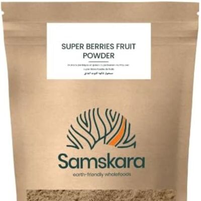 Frutas Super Bayas BIO en polvo para mezclar | Maca, Acai, Camu, Acelora, Blue berry, Lucuma, Maca y Baobab | para batidos, bols desayuno, etc | superalimento 100% natural (150g x1 pack)