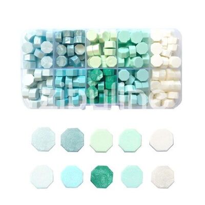 Sealing wax tablets - Camaïeu mint turquoise box