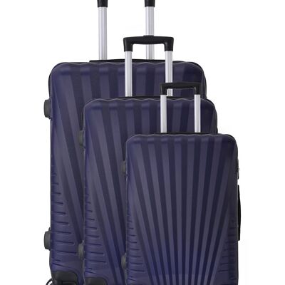 Set of 3 ABS double wheel suitcases - Elegance - Trolley ADC