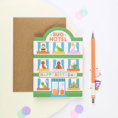 Bug Hotel Kindergeburtstagskarte | Kindergeburtstagskarte | Gestanzte Geburtstagskarten