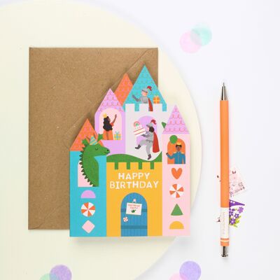Schloss-Geburtstagskarte | Kindergeburtstagskarte | Gestanzte Geburtstagskarten