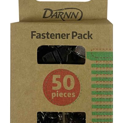 ASSORTED FASTENERS Pack 50, Ensemble d’attaches à coudre, Ensemble de 3 styles Attaches en tissu, Attaches pour vêtements assorties