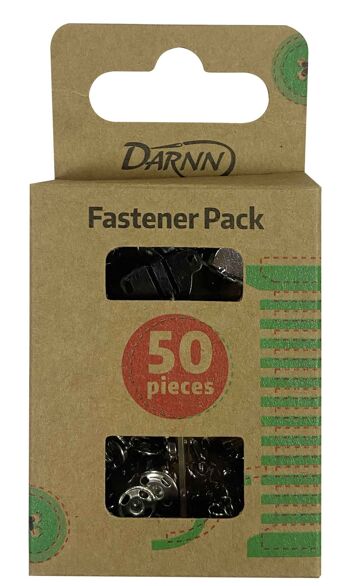 ASSORTED FASTENERS Pack 50, Ensemble d’attaches à coudre, Ensemble de 3 styles Attaches en tissu, Attaches pour vêtements assorties 1