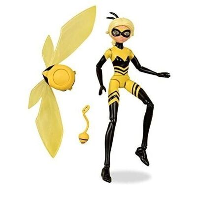 Bandai - Miraculous Ladybug - Muñeca Mini Abeja Reina - Muñeca articulada de 12 cm y accesorios - Figura superhéroe - Ref: P50405