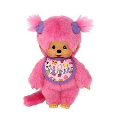 Bandai - Monchhichi - Peluche Monchhichi Frozen Fruits - Peluche iconique des années 80 - Peluche rose toute douce 20 cm pour enfants et adultes - Réf :  SE23388