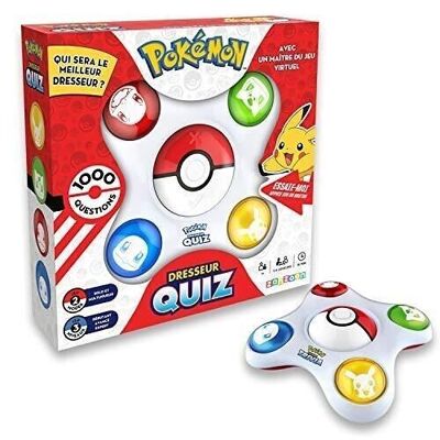 Bandai - Pokémon - Dresseur Quiz - Quiz connaissances 100% Pokémon - Jeu électronique interactif - parle français - Réf : ZZ20110